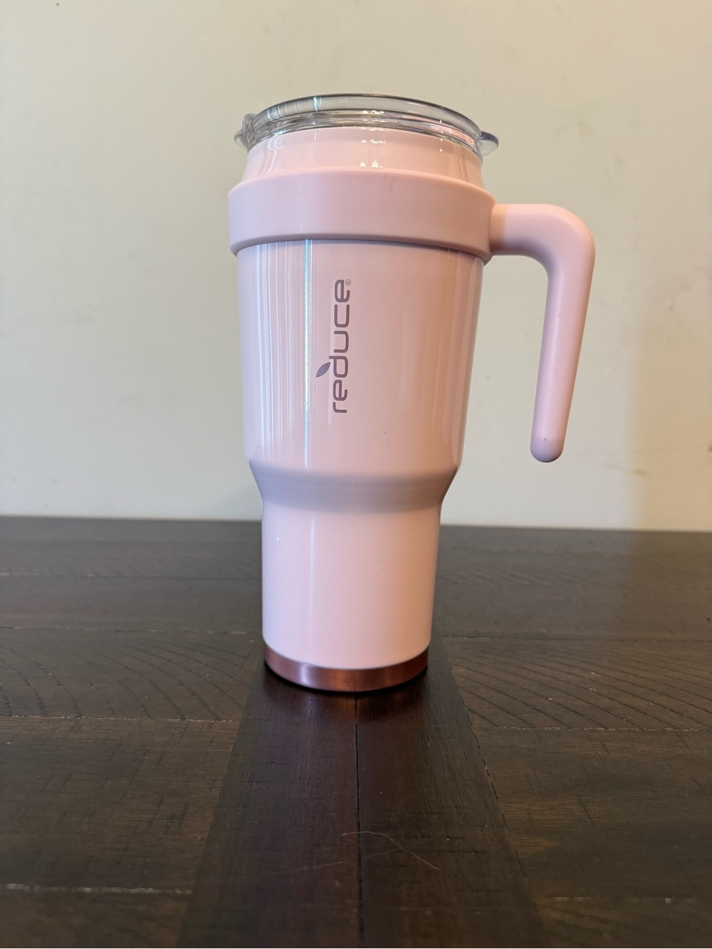 Reduce COLD1 Vacuum Insulated 40oz Pink Water Cup With Rose Gold Bottom & Handle
